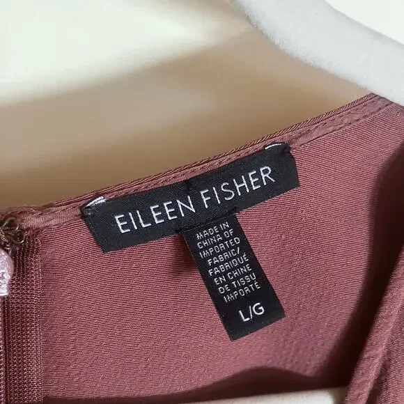 Eileen Fisher Salmon Rust Wrap Elastic Waist Sleeveless Cropped Jumpsuit - Picture 9 of 10